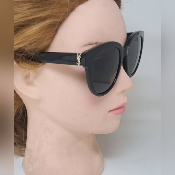 Saint Laurent Women\'s Sunglasses Black Gold YSL Temple Logo SL M29 003 52-21-140 main image 15